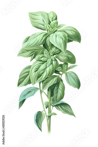 illustrated basil, vintage illustraton fof some basil, basil, herbs, tasty herbs photo