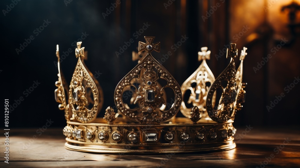 Ornate golden crown with jewels