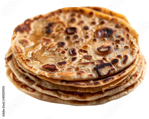 Paratha Asian meal on transparent background