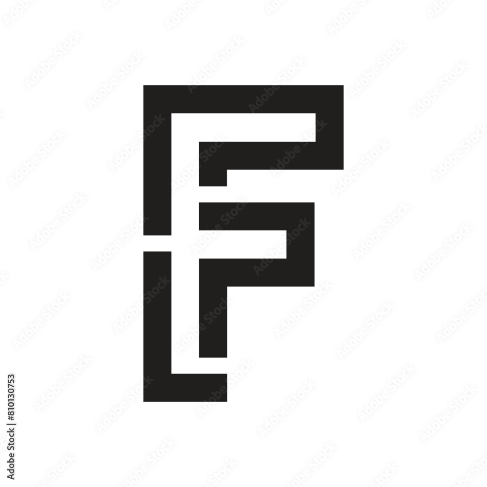 Letter F creative line art unique monogram fashion business logo
