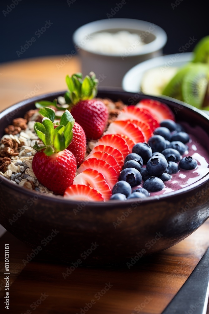 Healthy breakfast bowl with fresh berries and granola Healthy breakfast bowl with fresh berries and granola