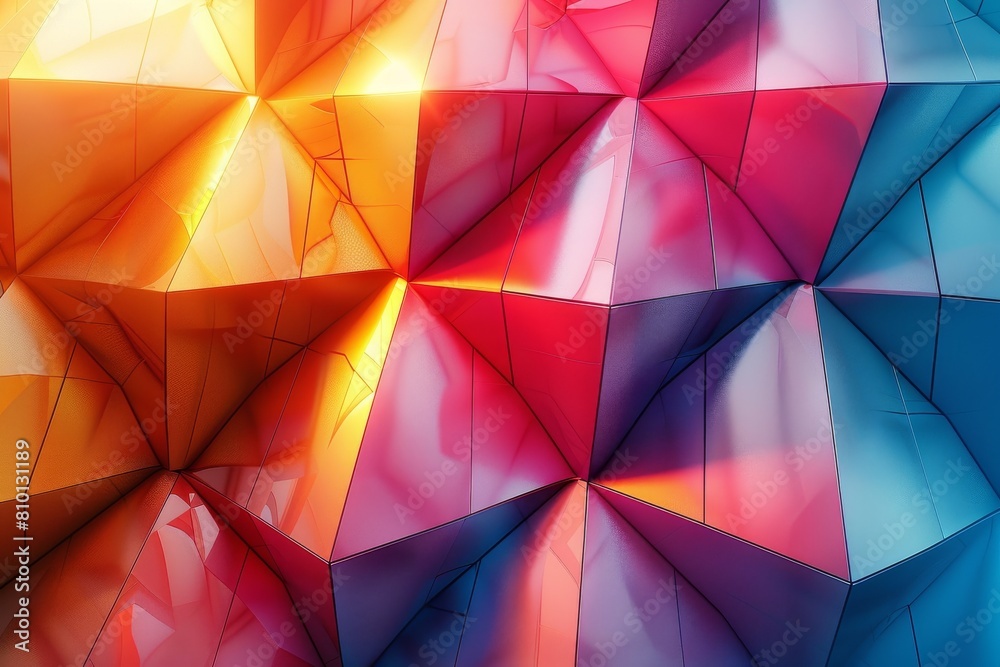 A stunning mix of sharp geometric shapes with a glowing effect, portraying modern art and vibrancy A stunning mix of sharp geometric shapes with a glowing effect, portraying modern art and vibrancy