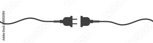 Electric plug and socket icon on white background