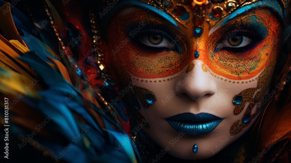 Vibrant and Mysterious Carnival Mask