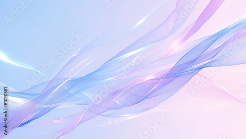 Abstract background with light pastel colors and thin lines in the form of threads  stripes and ribbons. Pastel soft pink purple blue color abstract light background. Soft blurred effect