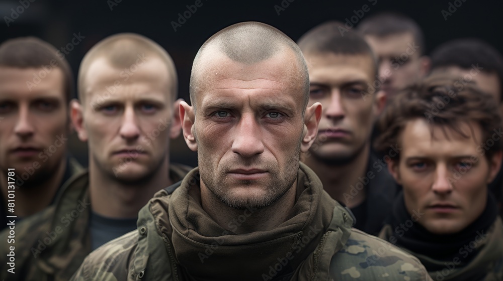 Serious military men in uniform