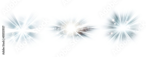 Set of sunlight special lens flare light effect on Transparent Background. Ai generated 