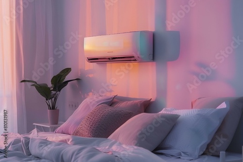 Nowoczesna klimatyzacja w przytulnej sypialni © Henryk Guziak