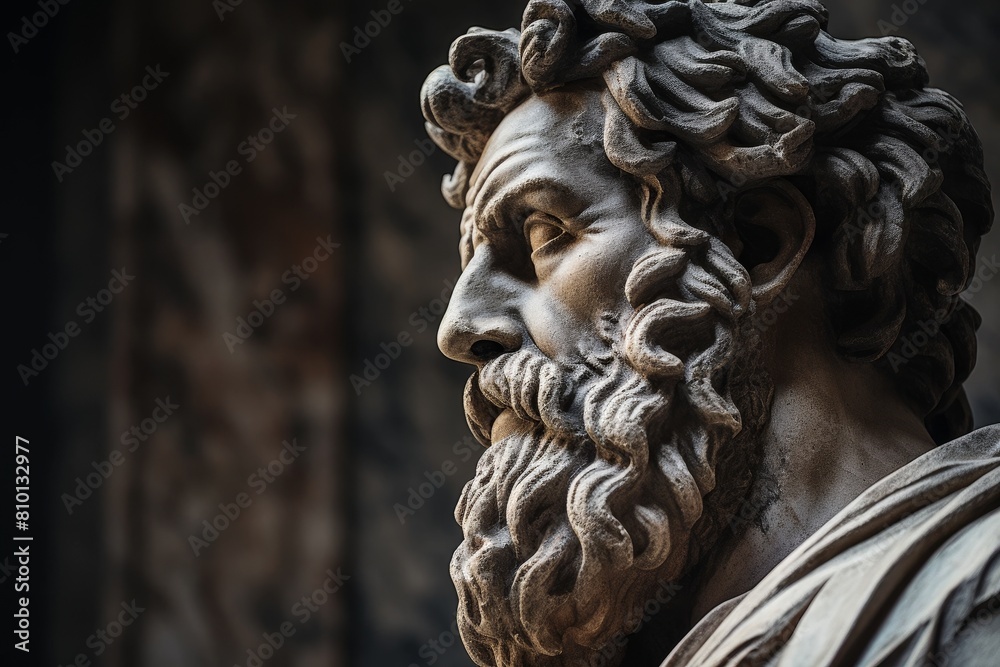 Dramatic stone sculpture with intricate details Dramatic stone sculpture with intricate details