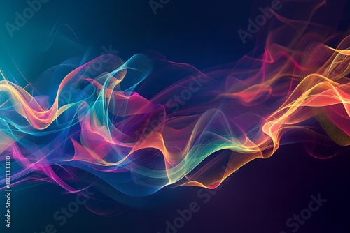 Vibrant background featuring pulsating lines and shapes reminiscent of sound waves