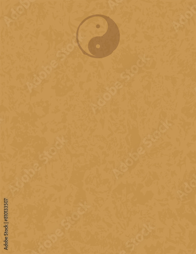 Vertical Letter 8.5 x 11 Parchment - Yin Yang Martial Arts Symbol