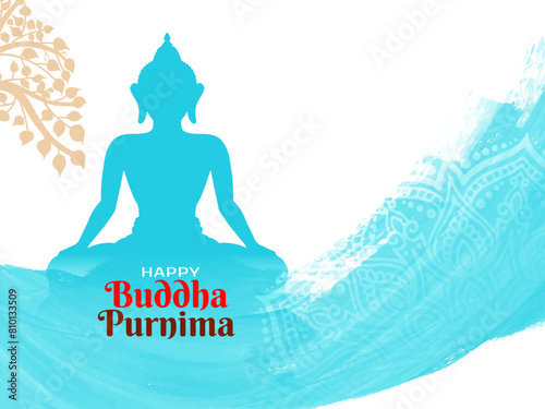 Happy Buddha Purnima Indian festival traditional background