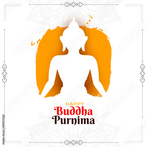 Happy Buddha Purnima Indian festival cultural background illustration