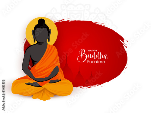 Elegant Happy Buddha Purnima Hindu traditional festival background