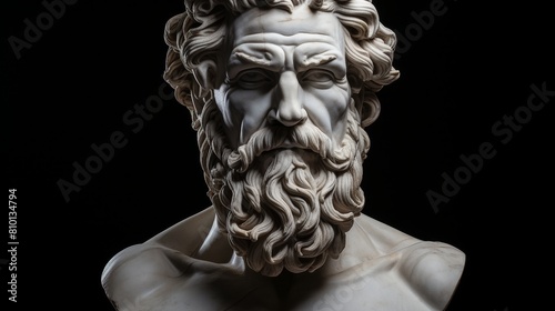 Dramatic portrait of an ancient greek philosopher