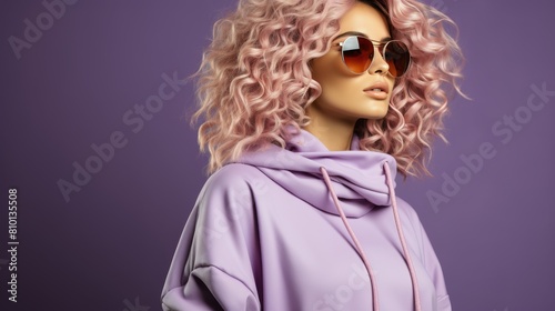 Woman Wearing Purple Hoodie Posing for Picture