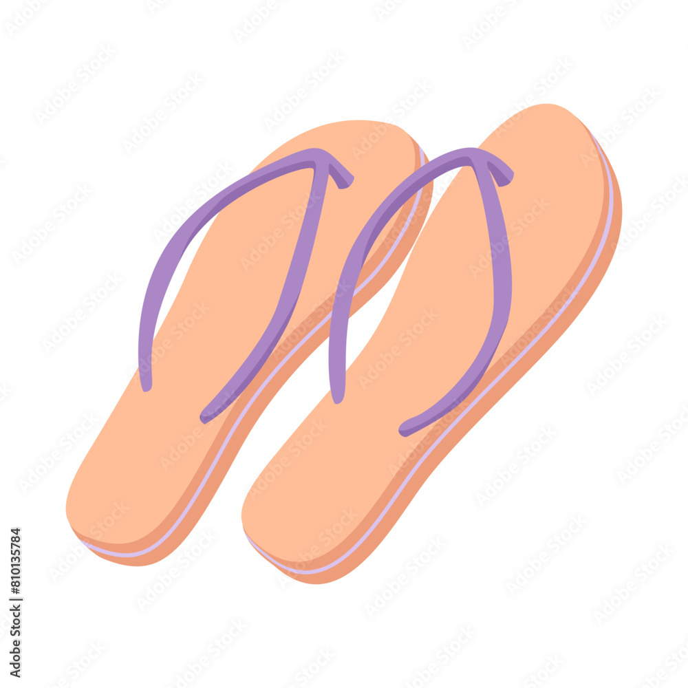 Pair of flip flops isolated om white - hand drawn vector illustration. Pair of flip flops isolated om white - hand drawn vector illustration.