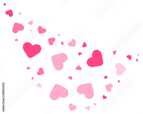 Pink heart particle simple decoration. Vector illustration.	