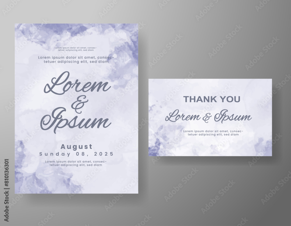 Wedding invitation with abstract watercolor background