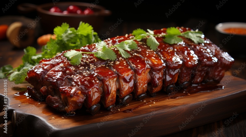 Delicious barbecue ribs with tangy glaze Delicious barbecue ribs with tangy glaze