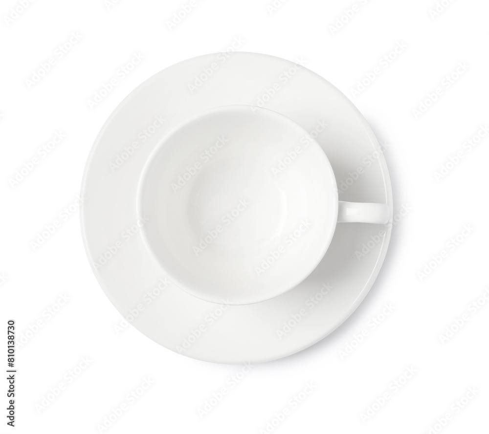Empty coffee cup isolated on white, top view Empty coffee cup isolated on white, top view