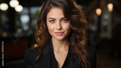 Confident woman with beautiful wavy hair