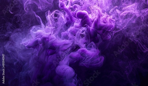 A stunning image of purple smoke rising whimsically against a dark backdrop  creating a sense of enigma and allure