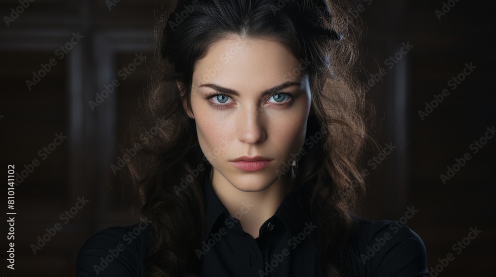 Intense gaze of a mysterious woman Intense gaze of a mysterious woman