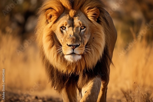 Majestic lion in the wild