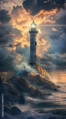 Coastal lighthouses standing sentinel over the sea