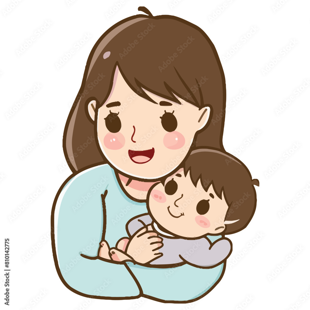 Cute Mom and baby vector illustration Printable graphic Cute Mom and baby vector illustration Printable graphic