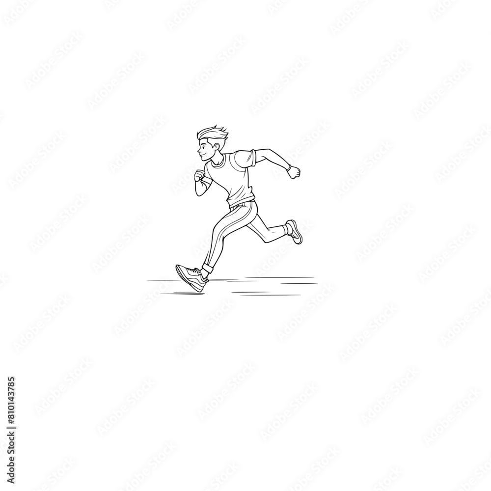 A drawing of a man running black and white svg generative ai A drawing of a man running black and white svg generative ai