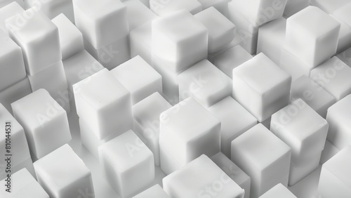 Abstract 3D white cubes background