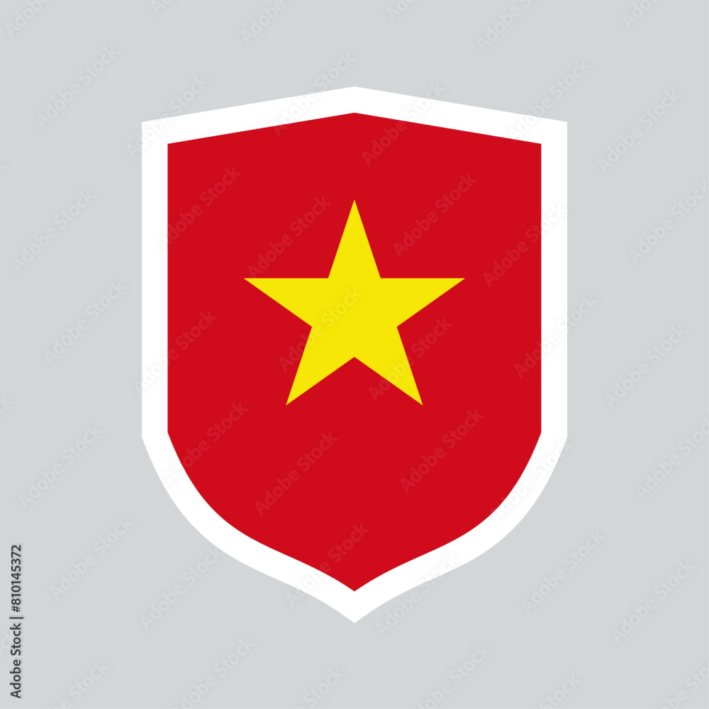 Vietnam Flag in Shield Shape Frame Vietnam Flag in Shield Shape Frame