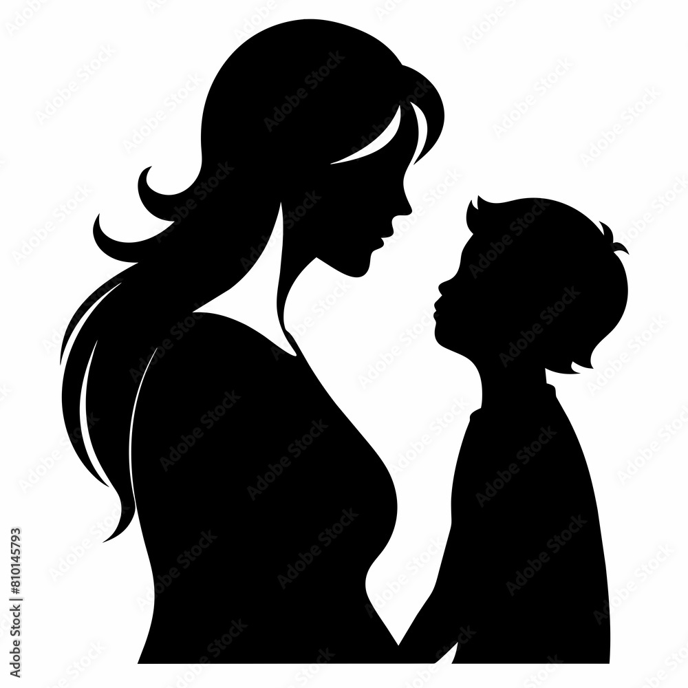 Mother with her child vector silhouette Mother with her child vector silhouette