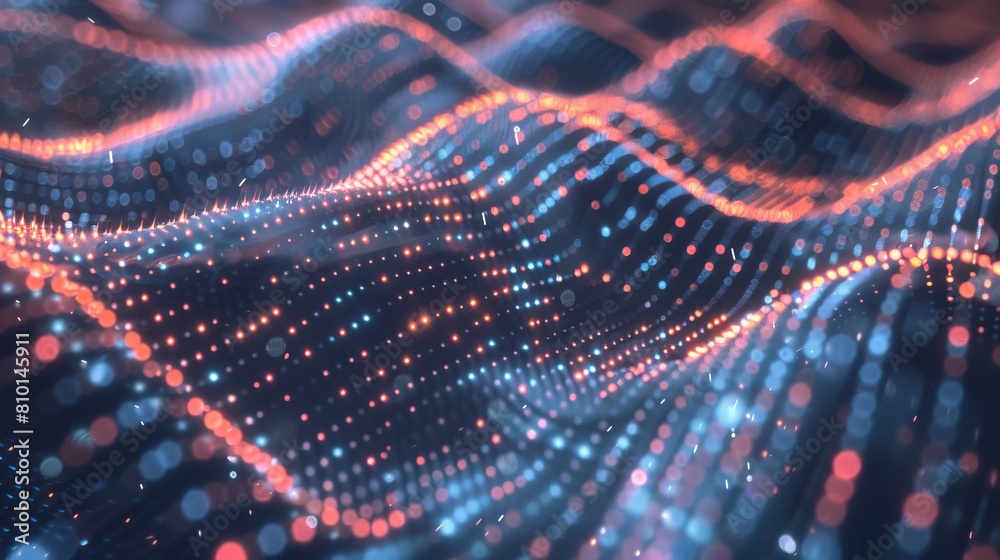Futuristic digital wave particle background