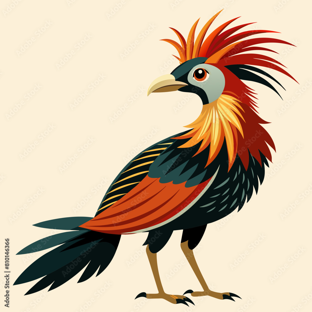 Fototapeta premium Hoatzin bird vector silhouette