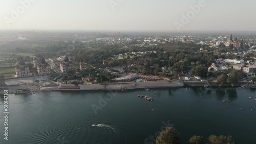 An Aerial Shot of The Royal Chhatris at Orchha, Madhya Pradesh, India