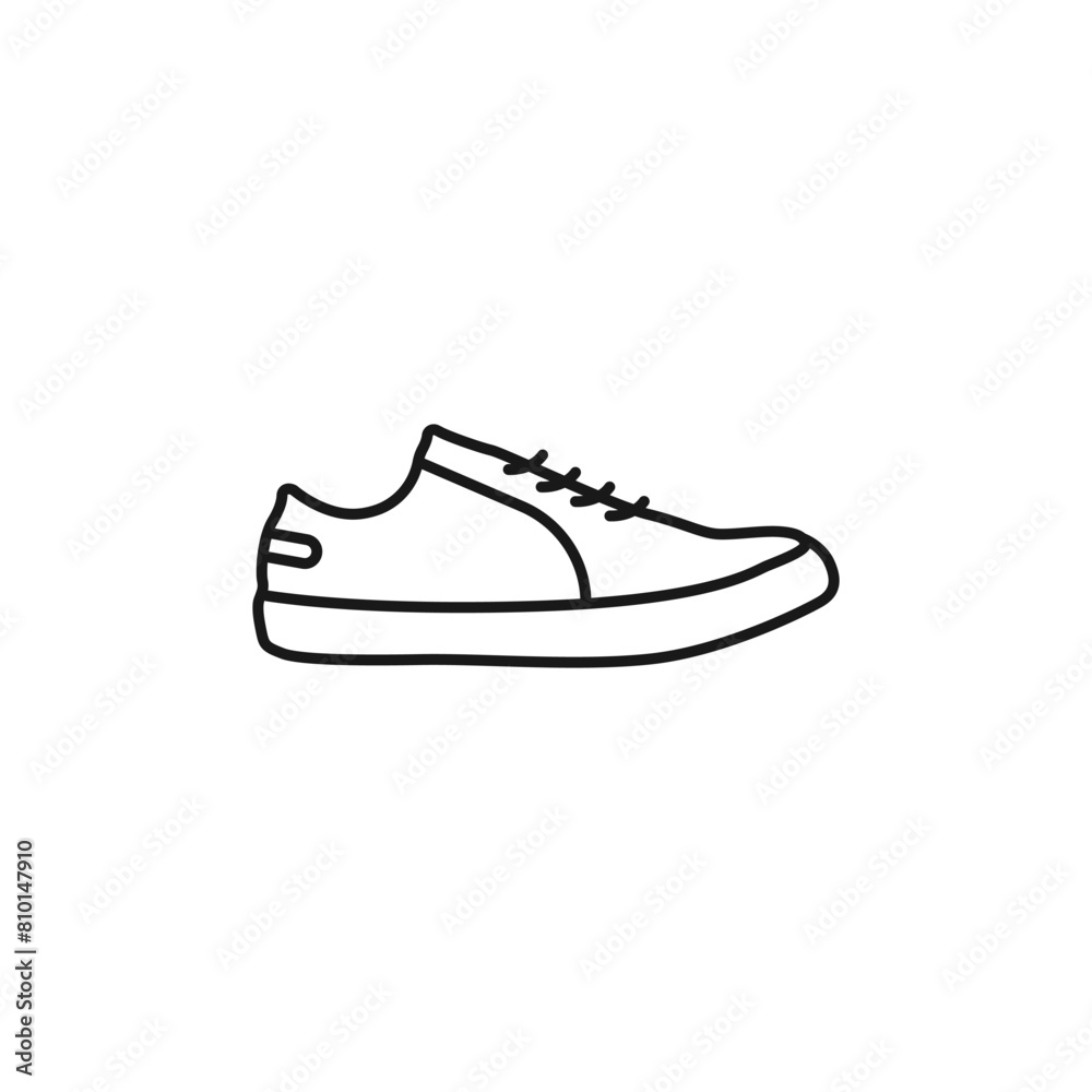 Sneakers vector icon. Shoes stylish logo black line. Sports converse vector. Running outline symbol. Sneaker icon on a white background vector. Vector illustration. Sneakers vector icon. Shoes stylish logo black line. Sports converse vector. Running outline symbol. Sneaker icon on a white background vector. Vector illustration.