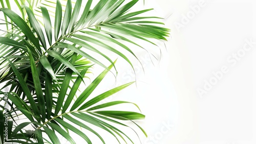 Green palm leaves with white space for design - A composition of green palm leaves with ample white space  perfect for design backgrounds or layouts