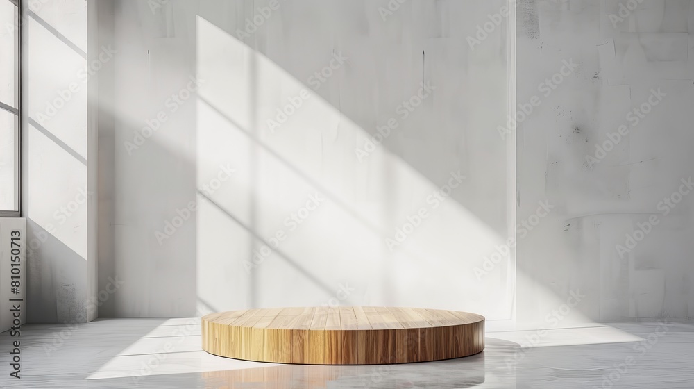 Wooden announcement podium illuminated by spotlights in a white studio room, providing a platform for public speaking or presentations. Wooden announcement podium illuminated by spotlights in a white studio room, providing a platform for public speaking or presentations.
