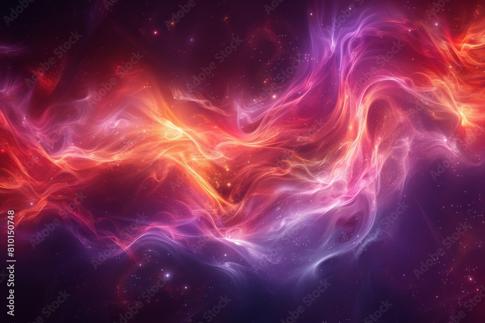 Vibrant, abstract depiction of space with swirling nebula patterns and hues of orange and purple creating a cosmic scene Vibrant, abstract depiction of space with swirling nebula patterns and hues of orange and purple creating a cosmic scene