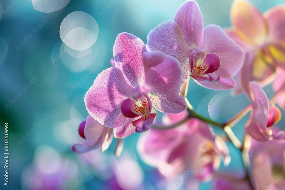 Close Up of a Pink Orchid Flower With Blurry Background Close Up of a Pink Orchid Flower With Blurry Background