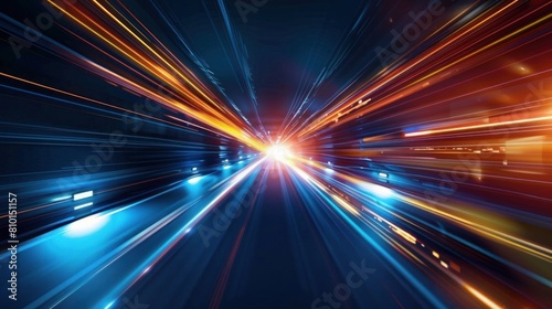 Speed light movement technology hitech modern background. Blue background futuristic. Effect line internet data. banner, poster, cover design © Farda Karimov