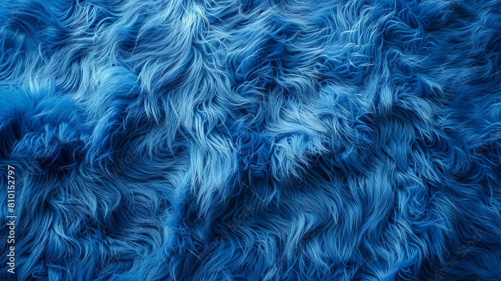 Close up of deep blue fluffy fur texture - An image capturing the softness and depth of a deep blue fluffy fur texture in detail Close up of deep blue fluffy fur texture - An image capturing the softness and depth of a deep blue fluffy fur texture in detail