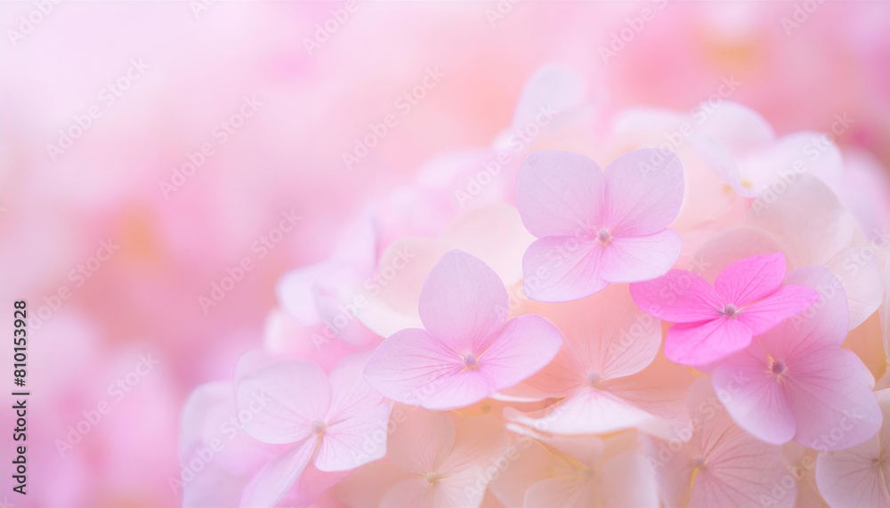 ふんわりピンクの紫陽花の花 ふんわりピンクの紫陽花の花