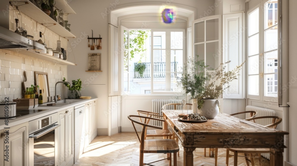 Cozy modern kitchen interior with natural light Cozy modern kitchen interior with natural light
