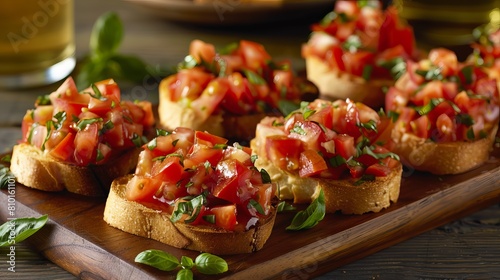 Easy-to-make bruschetta with tomatoes is a great snack or appetizer. It s also a good source of nutrients. You can serve it at a party or buffet.