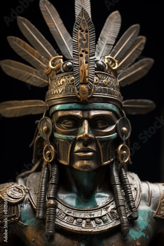 Ornate Aztec or Inca Ceremonial Mask