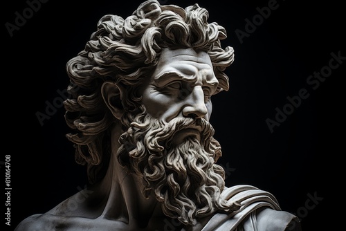 Dramatic portrait of a classical male sculpture